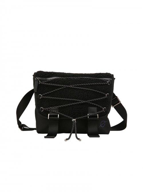 Fleece String Point Crossbody Bag