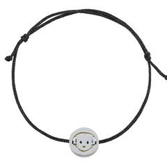 Puppy Coin Cord Bracelet (metallic black)