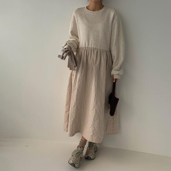 임부복*큐앤 스트링 누빔원피스