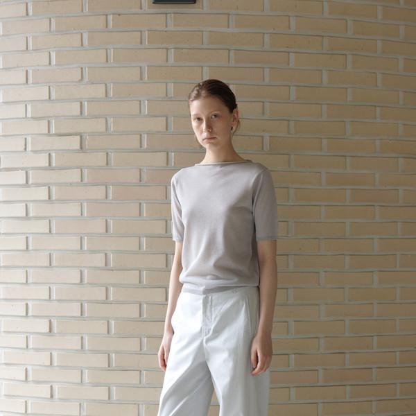 SOFT WASHED COTTON SEMI-CURVED PANTS