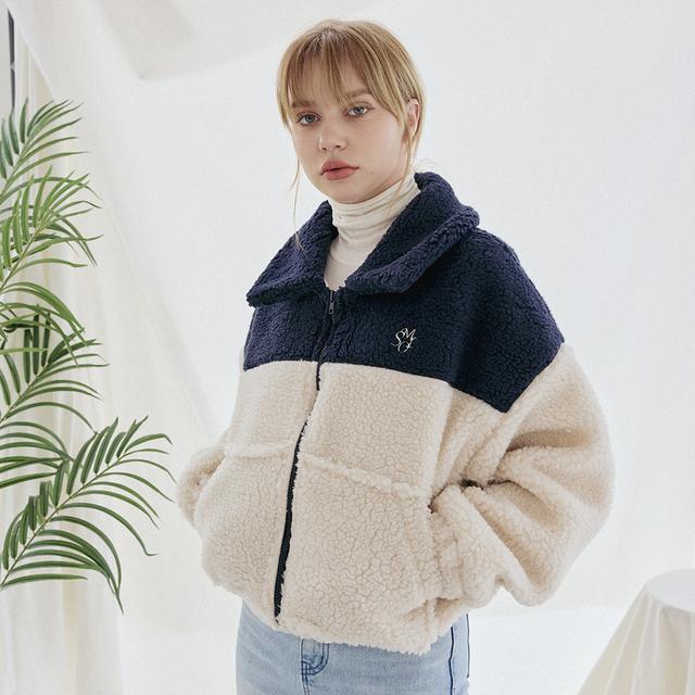 [단독] 배색 양털 집업