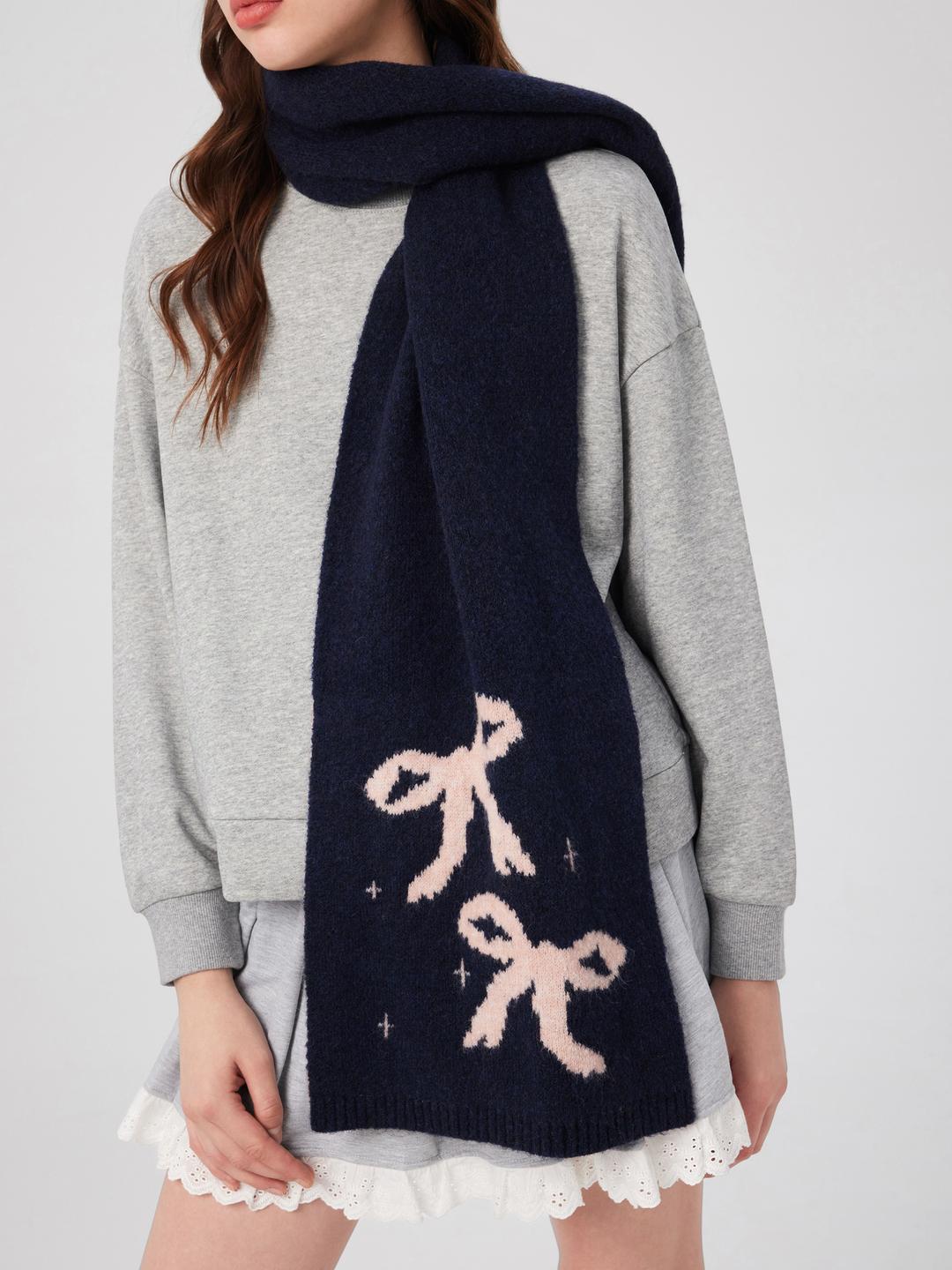 BOWKNOT TWO-TONE SCARF