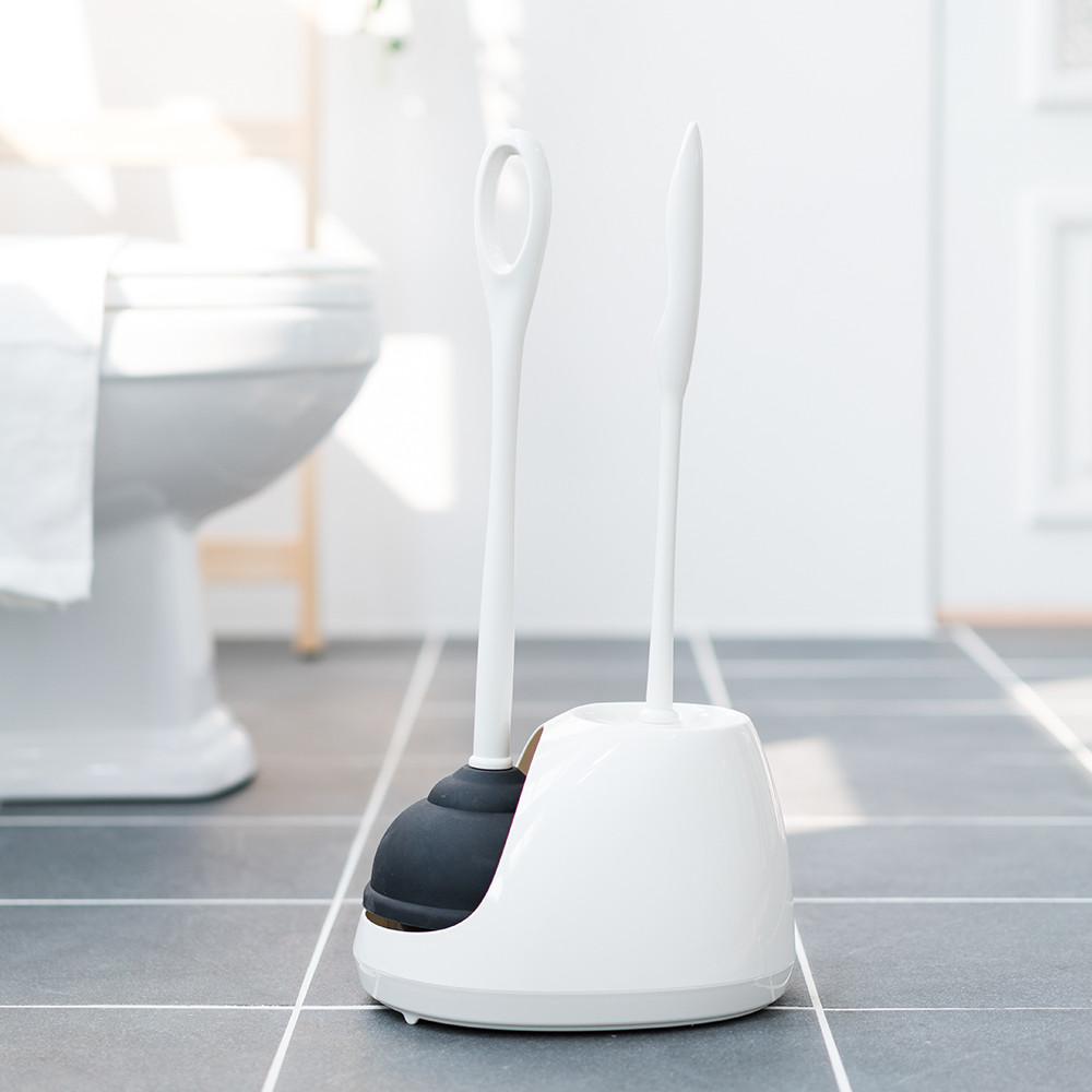 프랑코 변기클리너세트 청소 솔+뚫어뻥 일체형 세트 화장실 솔1P포함 : 창신리빙