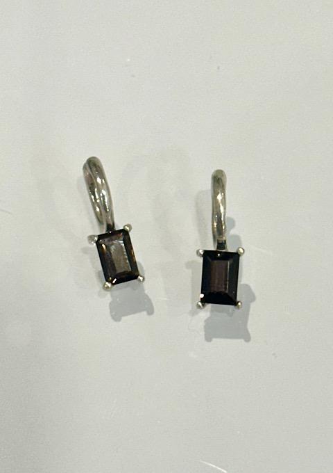 smoky quartz 925silver earcuff