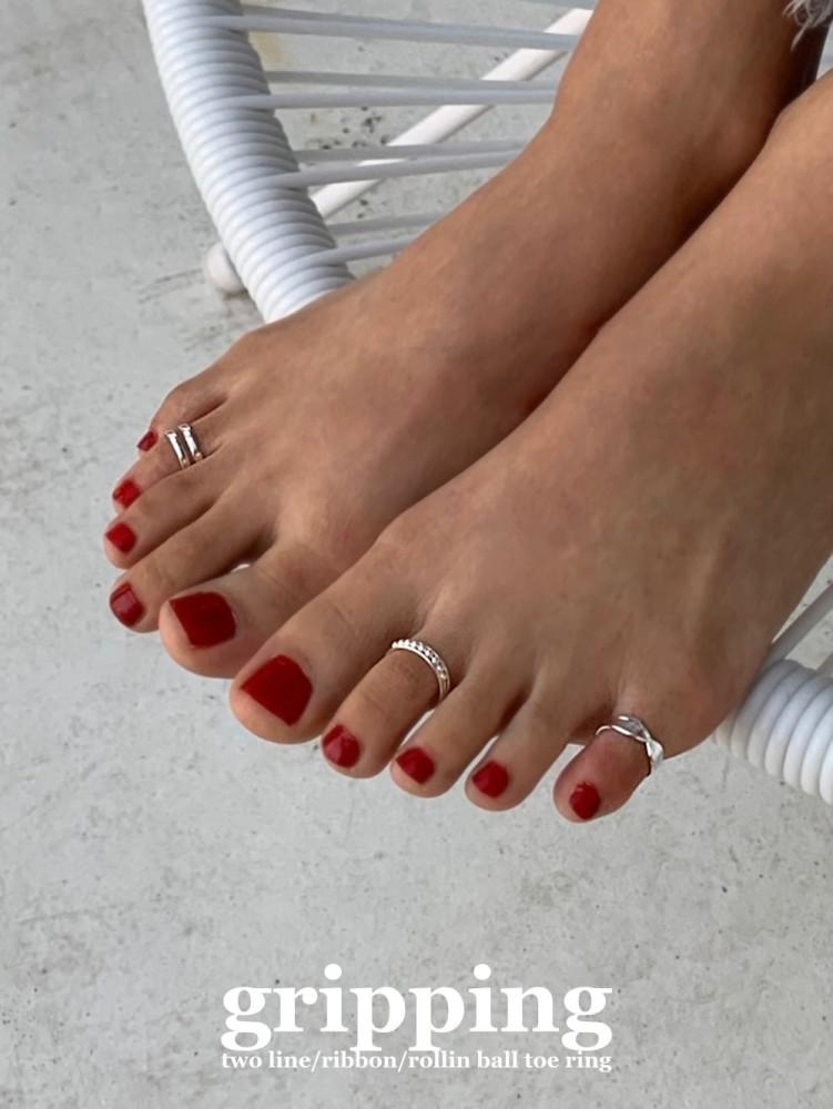 실버925 썸머 토우링 3타입 두줄 은볼 리본 꼬임 애끼 - 그리핑 발가락반지 마디반지