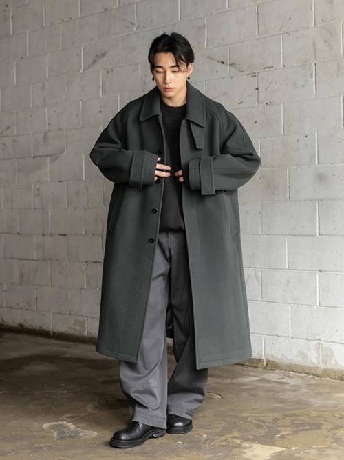 [Exclusive] Super 100's Melton Wool Soutien Collar Coat