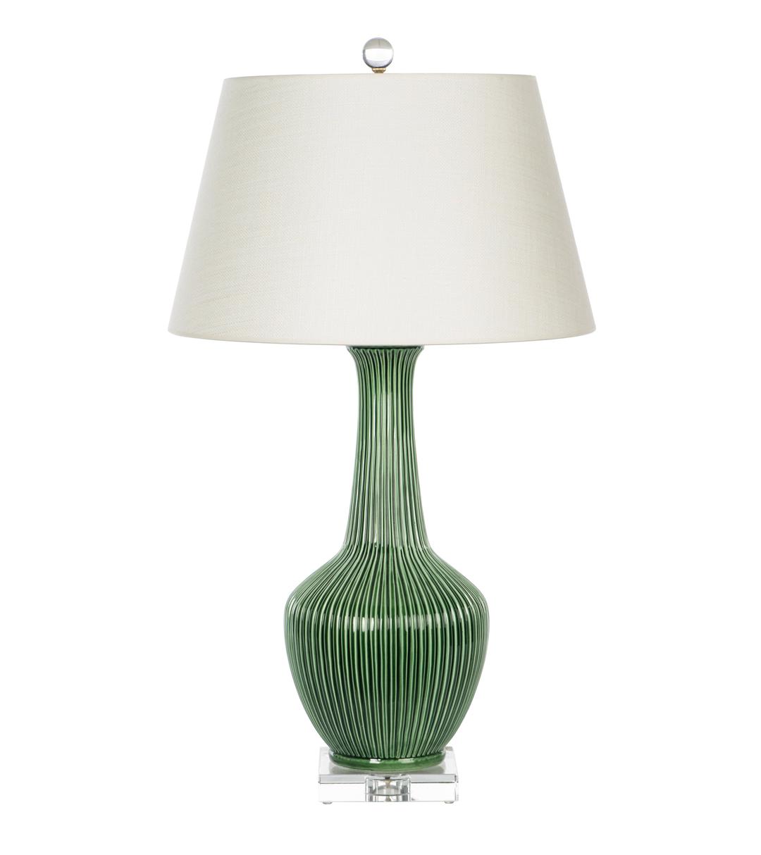 Nove Table Lamp, Hand-Scraped Emerald