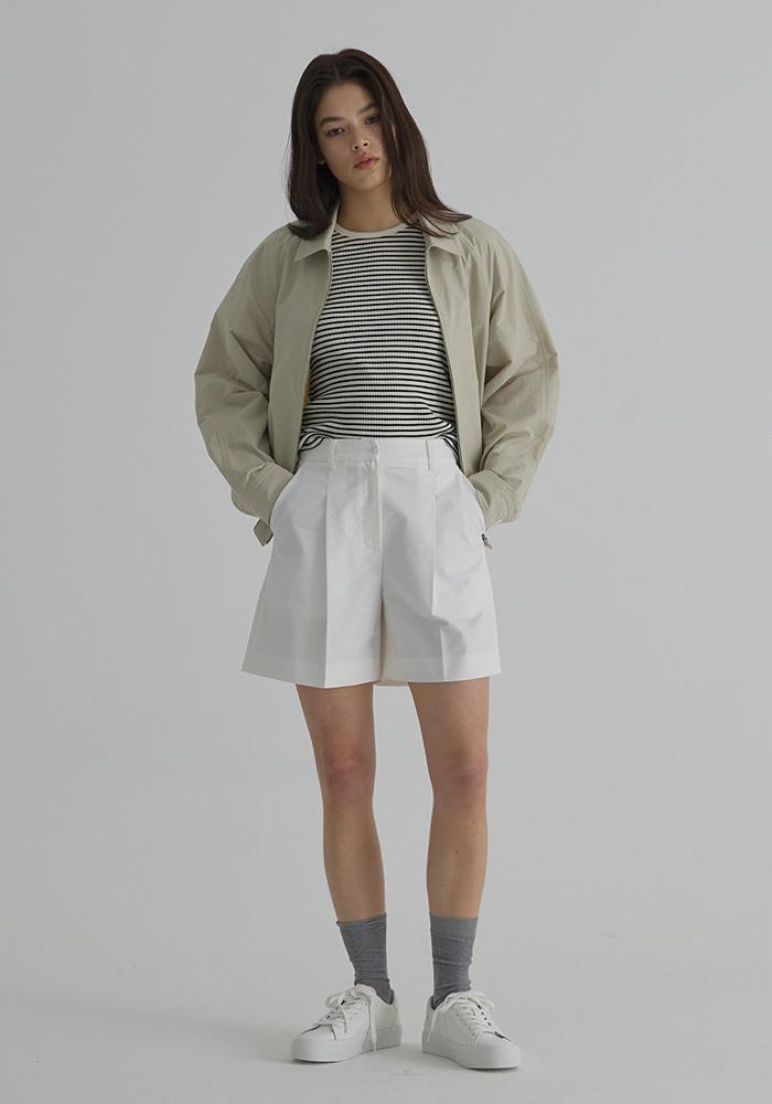 Cotton Pintuck Half Pants_Ivory