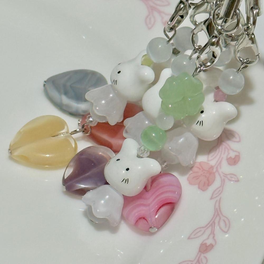 테루테루토끼 키링 맑음인형 핸드폰 비즈 키링 (6 color)