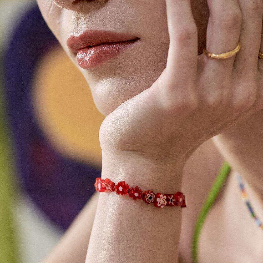 Red Flower Bracelet