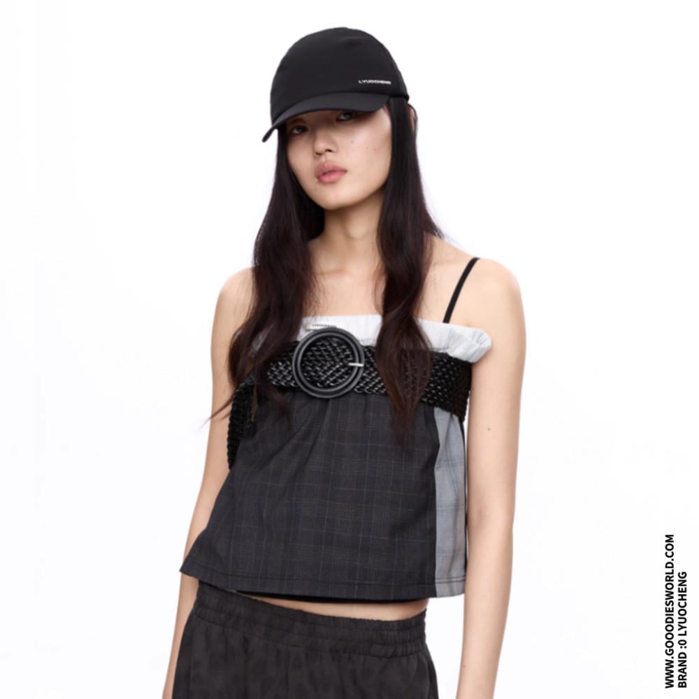 LYUOCHENG 모자 스포츠 통기선 야구모자 블랙 베이직 캡