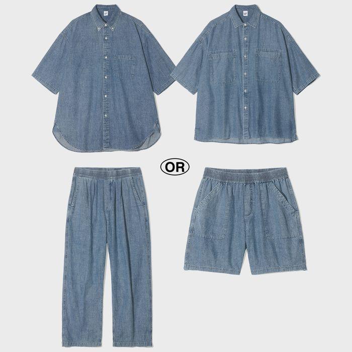 [SET][선택] Stone Washing Denim Set-Up Blue