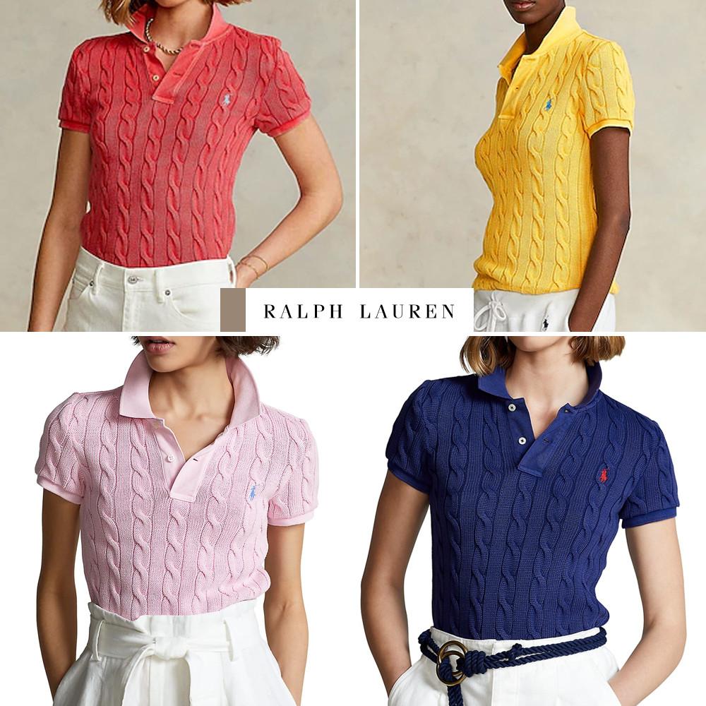 [즉시발송] 폴로랄프로렌 여성 카라넥 꽈배기 반팔 니트