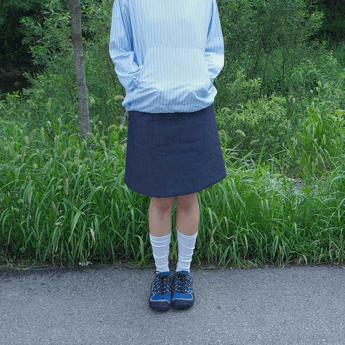 PADDED MIDI SKIRT DARK LAKE