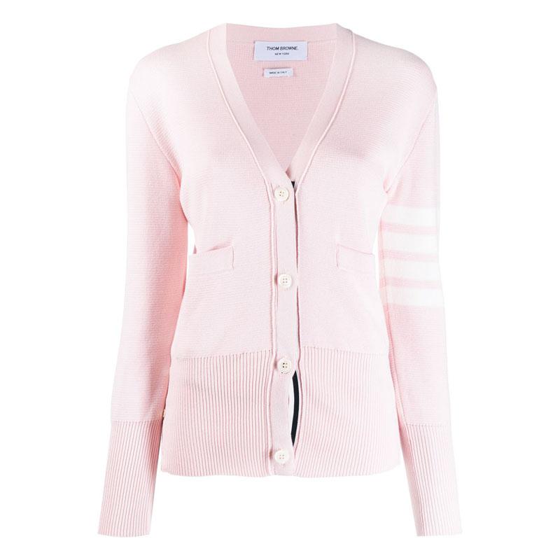 톰브라운 [톰브라운] 여성 사선완장 밀라노 스티치 가디건 (라이트핑크) FKC207A 00219 680 FKC207A 00219 680