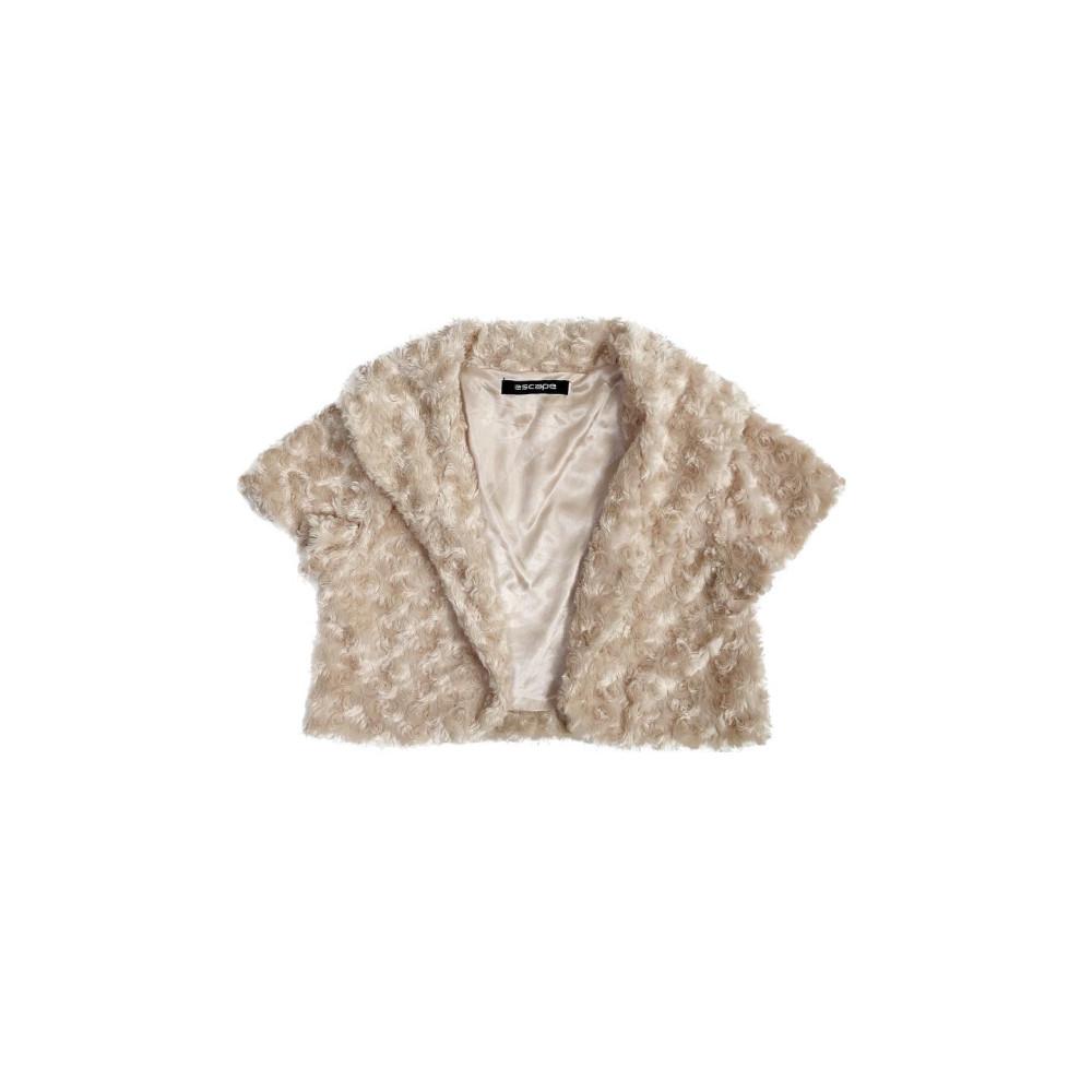 [중고] 빈티지 핑크 베이지 퍼 볼레로