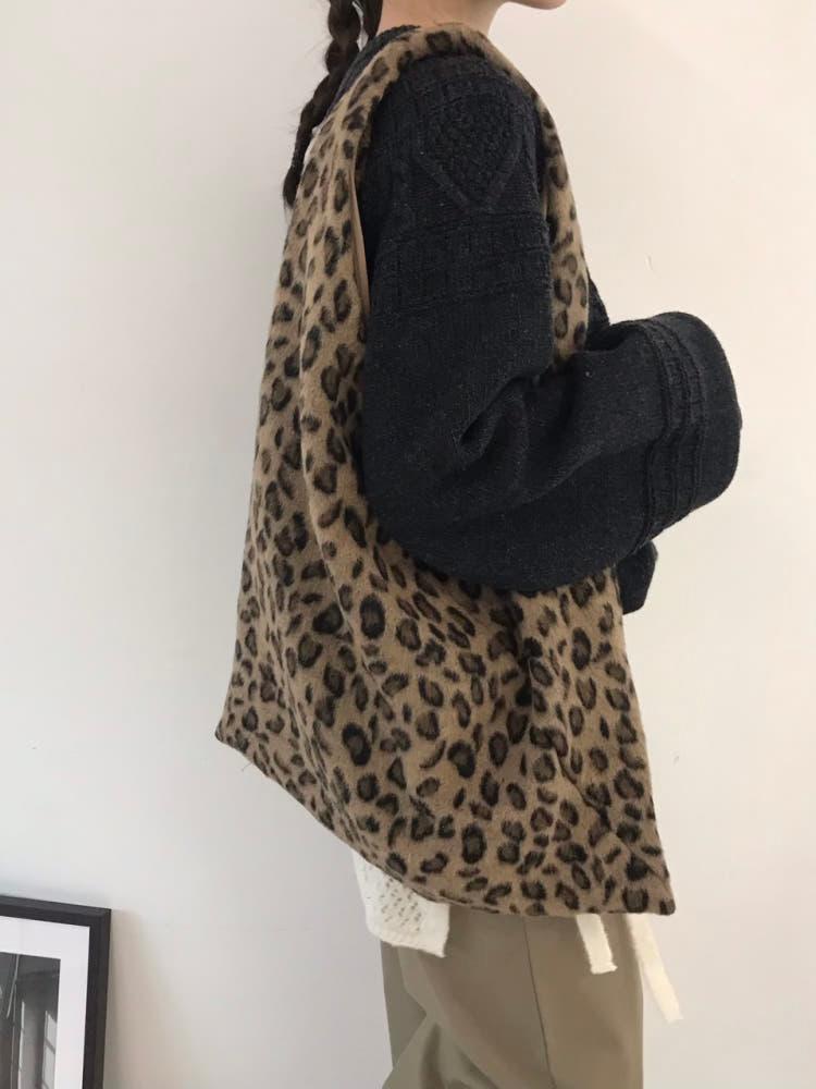 레오파드에코백 호피 코유로이 숄더백 보부상가방