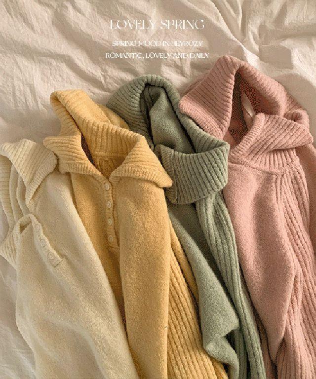 주문폭주 [1만장돌파 / 후기극찬] katalin - 파스텔카라니트 /가을준비/니트/가을니트/카라니트