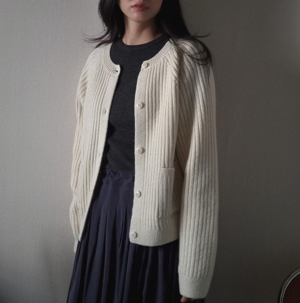 파인울100 골지 나그랑 가디건 (2colors)