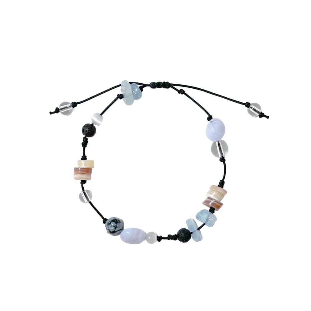 조가비 원석 매듭 팔찌