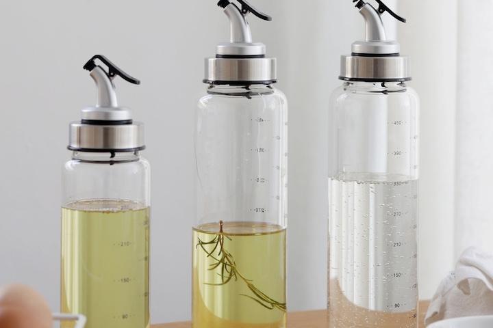 내열유리 퓨어러 오일병 500ml 3개 + 양념 라벨 스티커