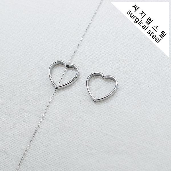 [5-6664-07] 써지컬스틸 통과형 하트 민자프레임 13.5*13mm [1개]