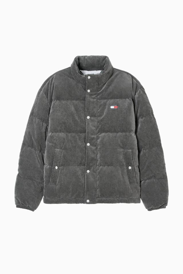 코듀로이 푸퍼 다운 점퍼