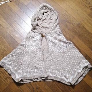 earth music&ecologyベージュニットポンチョ