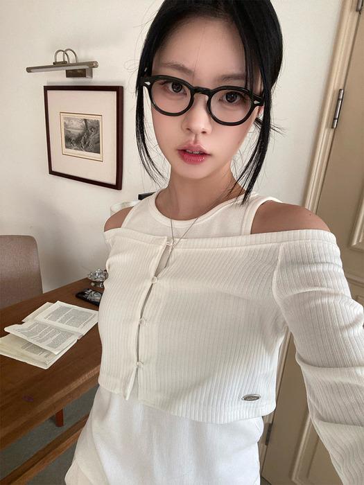 CROP OPEN CARDIGAN_IVORY