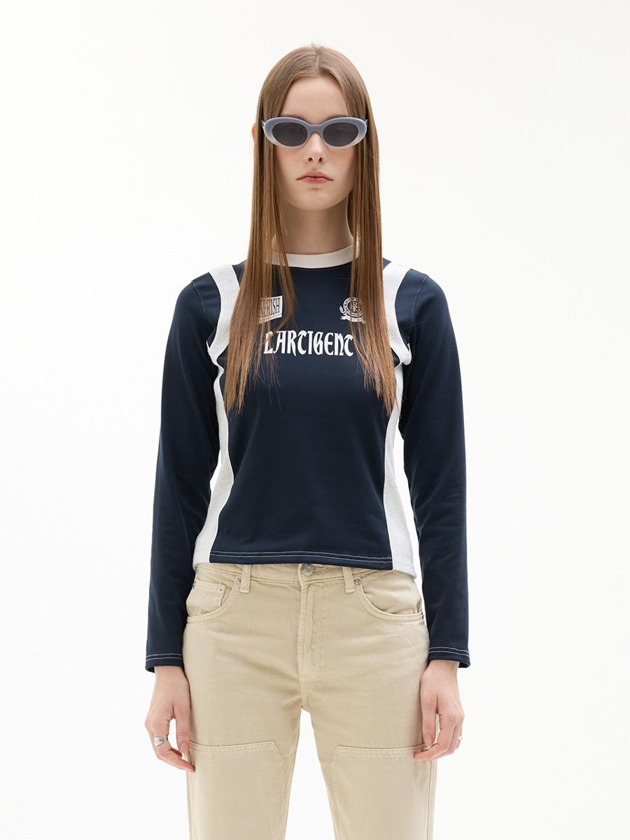 LK WAFFLE JERSEY TOP(NAVY)