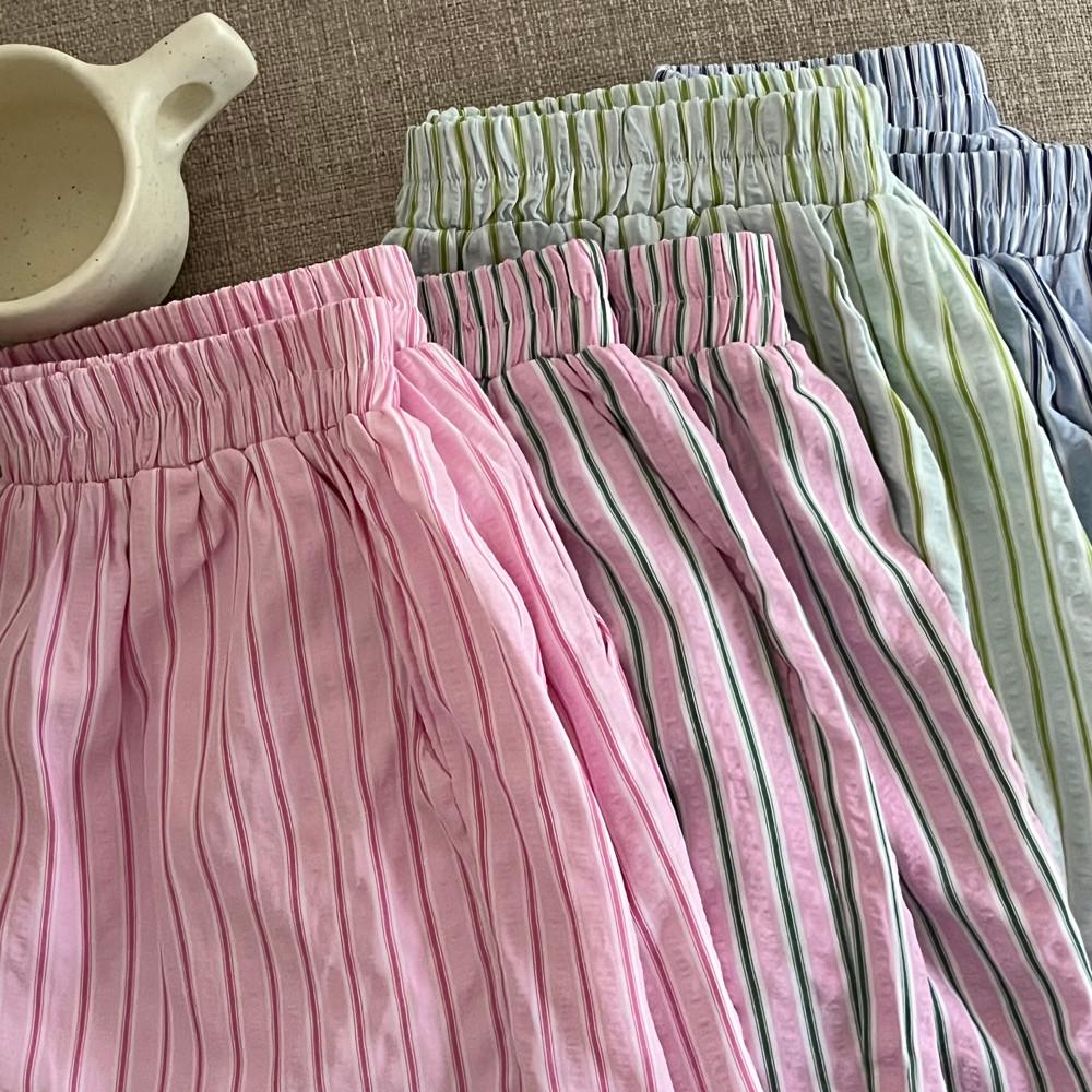 스트라이프 지지미 시어서커 잠옷 반바지 여름 잠옷 바지 파자마 실내복