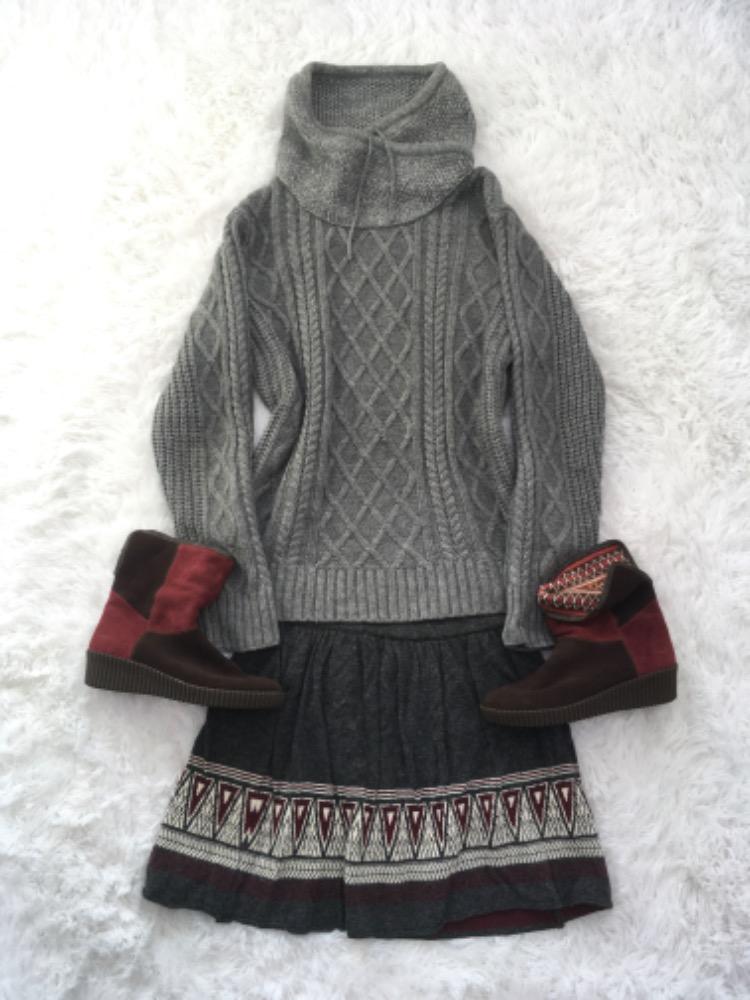 jpn vintage grey turtleneck twist over knit