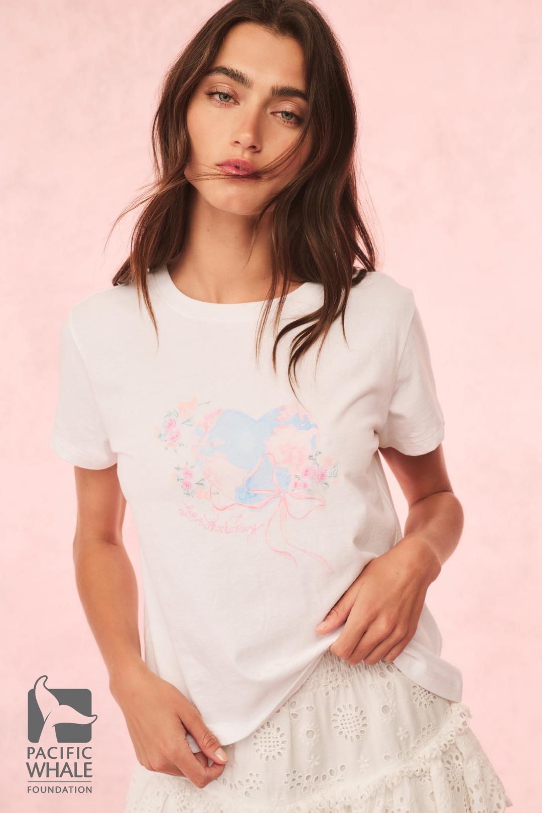 Lia Earth Day Tee - WHITE/BLUE MARBLE / XXS