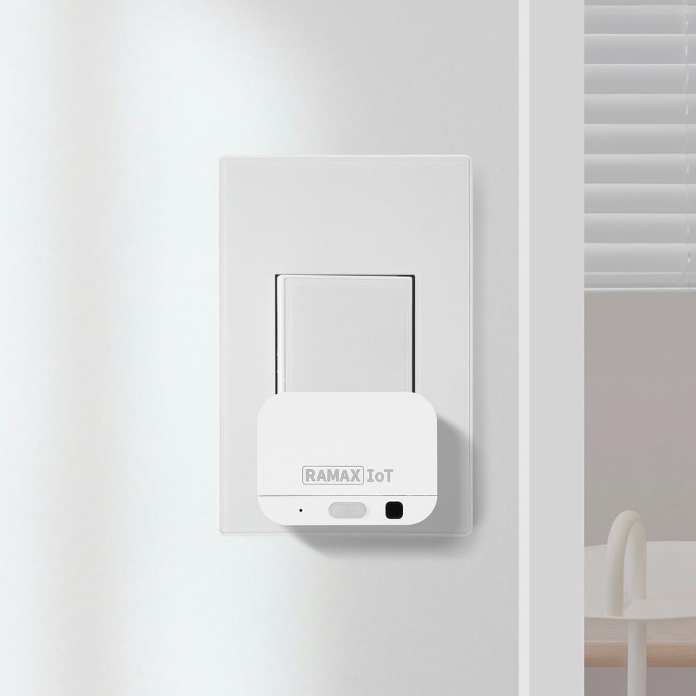 라맥스 IoT 스마트 미니 스위치 버튼 누워서불끄기 RSA-021R IR리모컨기능