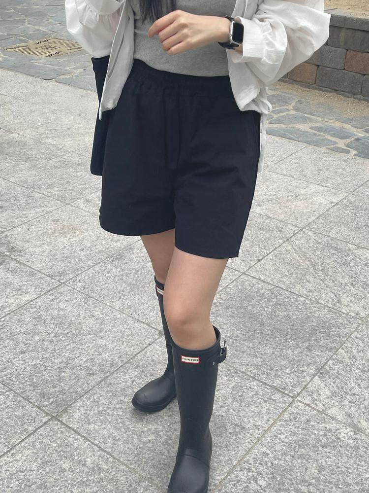 스트링 끈조절 나일론 밴딩 숏팬츠 (3color)