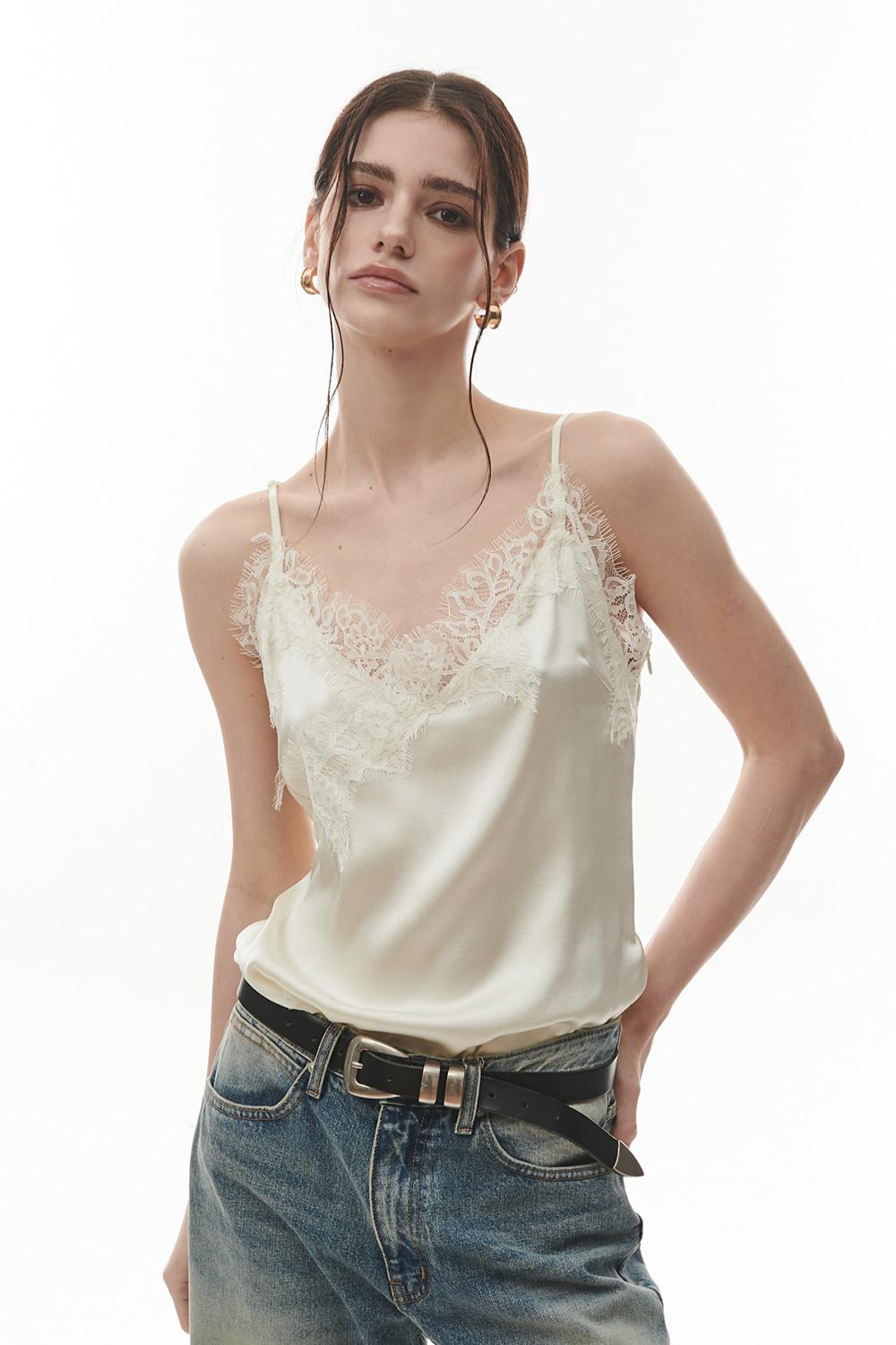 Cilly Satin Top [IVORY]