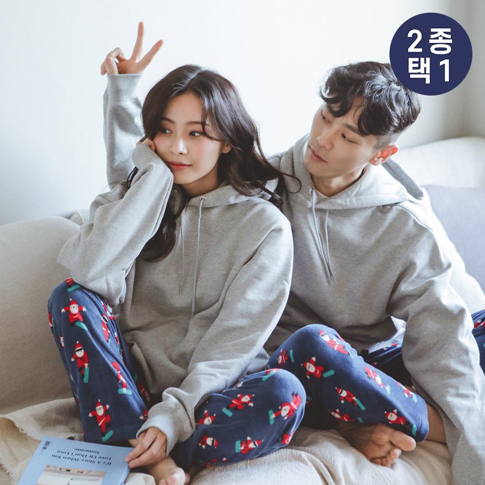 [1+1] 가볍고 따뜻한 플리스 잠옷 바지! 커플 친구 파자마