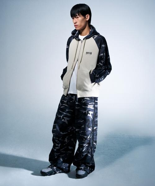 플레임 워시드 트랙 스웻팬츠 카모