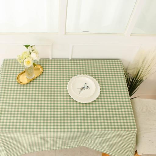 멜란체크 민트그린 방수식탁보 테이블보