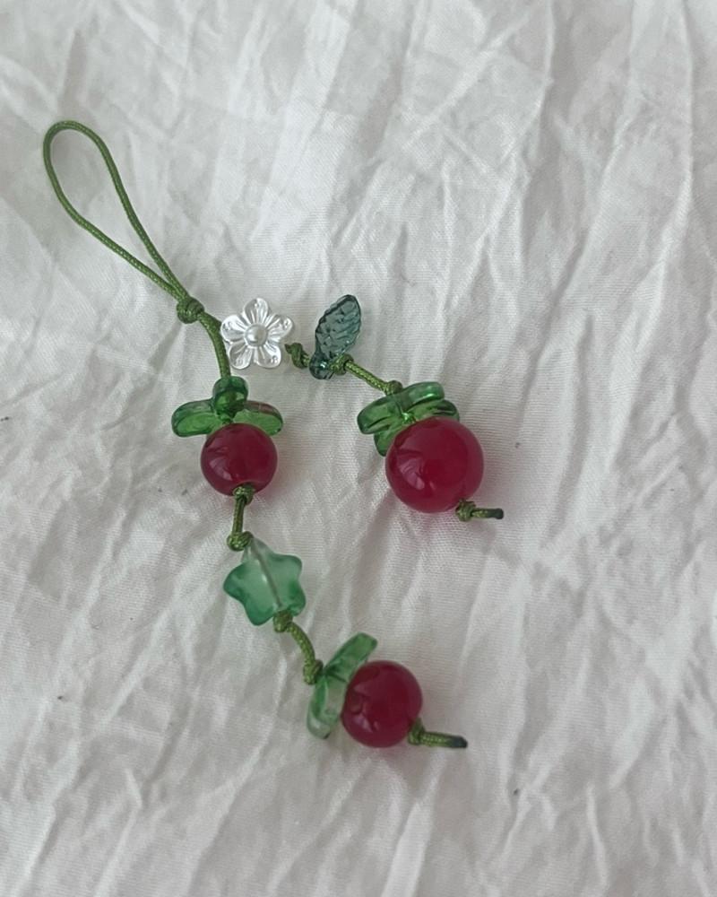 mini tomato / 토마토키링 아워썸머키링 여름키링 여름폰스트랩 토마토스트랩 토마토폰스트랩 유리비즈키링 핸드폰비즈스트랩 태연비즈폰스트랩 비즈핸드폰줄 스트링팅