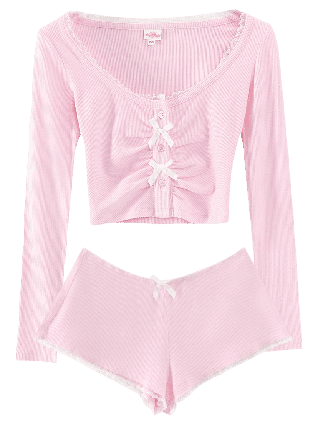 Angelic Allure Lacey Bow Matching Set