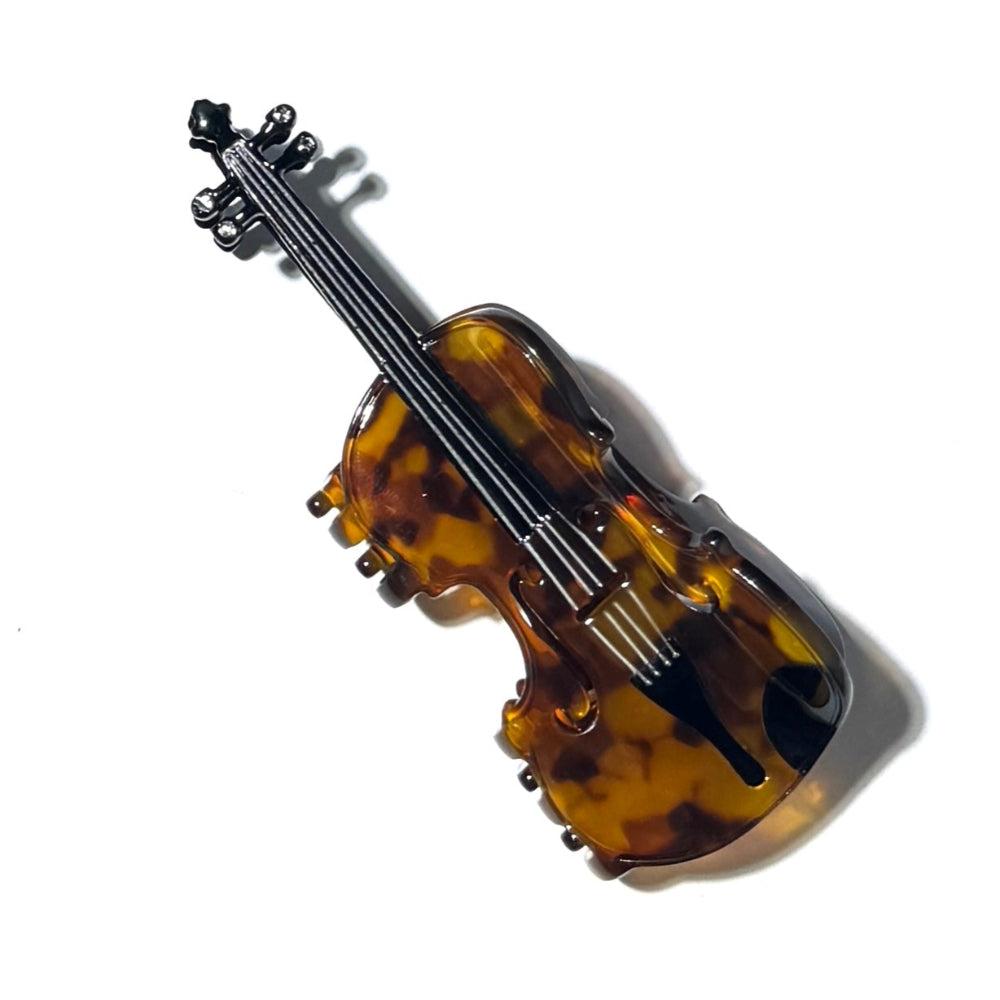 Violin Hair Claw In Tortoiseshell - Tortoiseshell