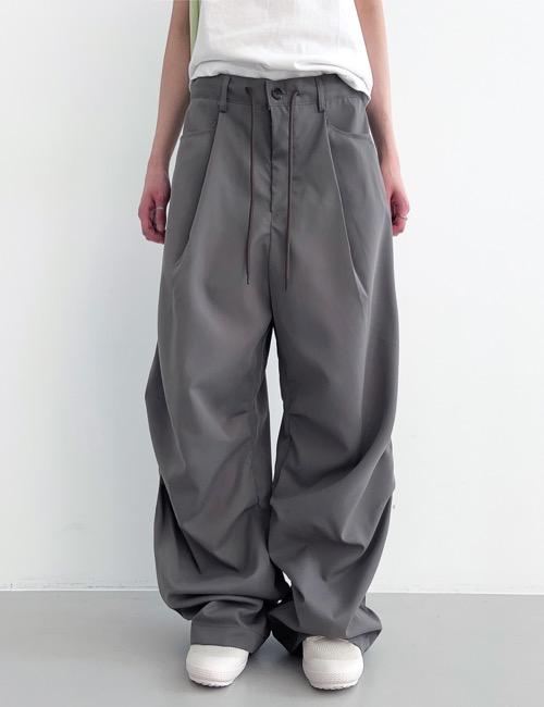 로웨어 string nylon flow pintuck pants