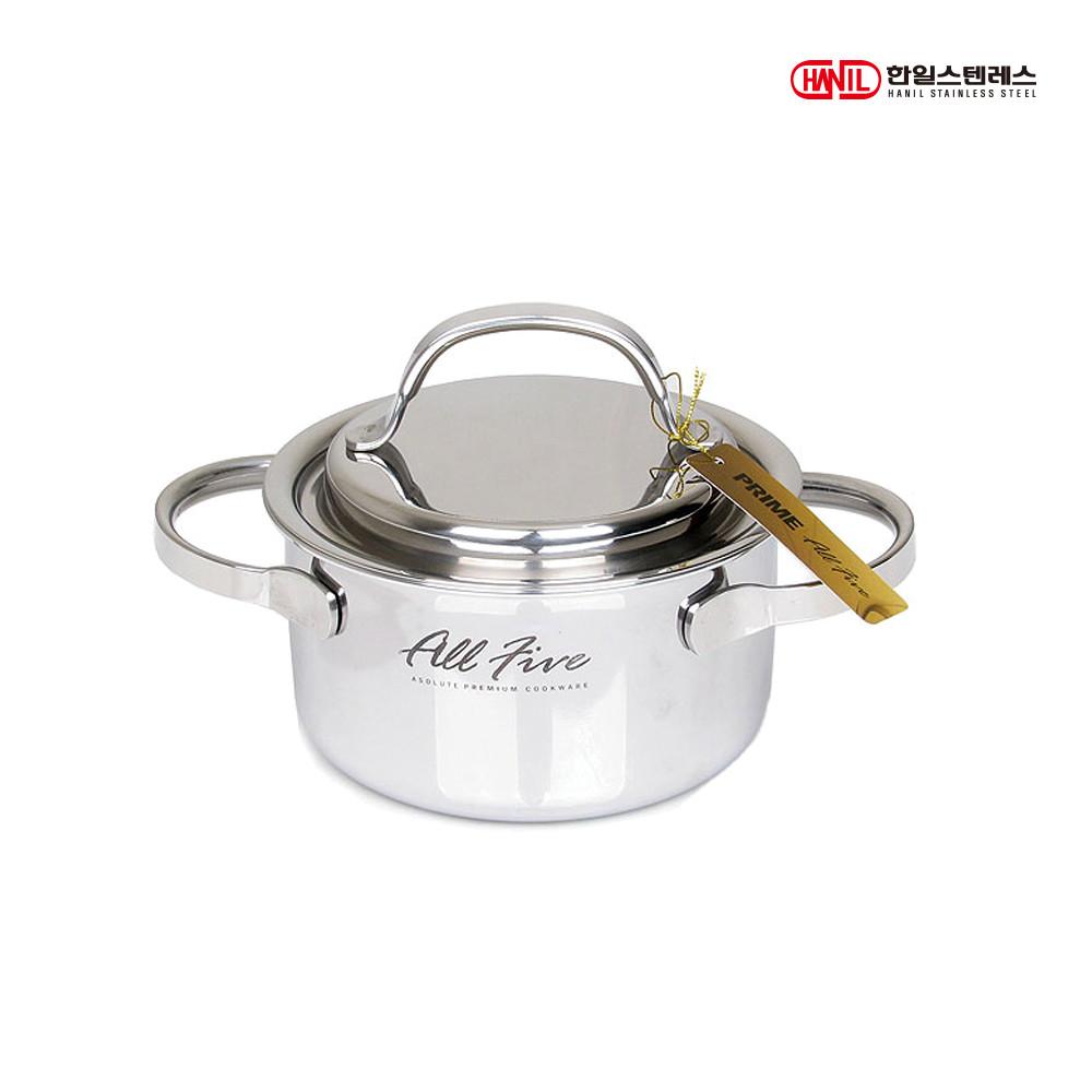 한일스텐레스 올파이브 통5중 스텐 양수냄비 14cm / IH 후라이팬 궁중팬 모음
