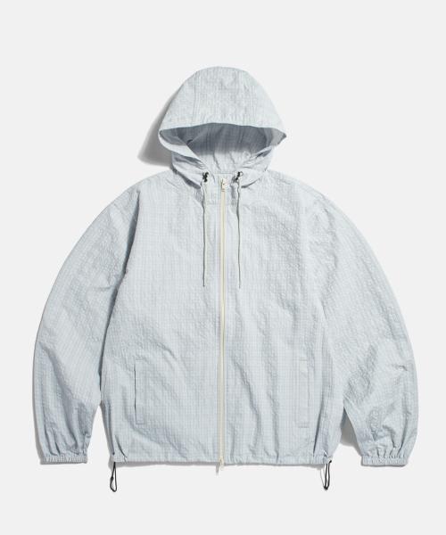 Vintage Check Zip Hoodie Light Grey