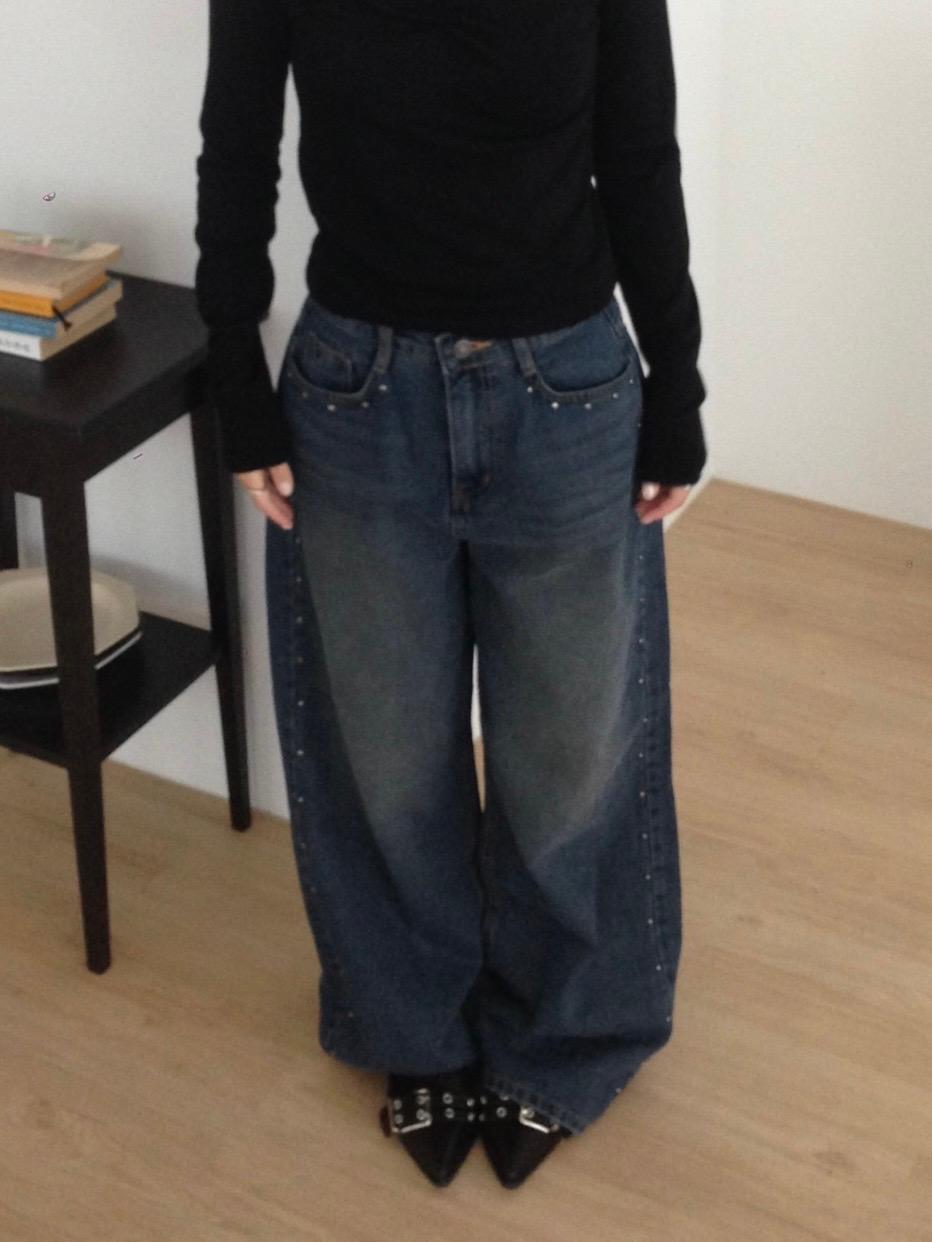 STUD DENIM PT (2 COLORS, 2 SIZES)