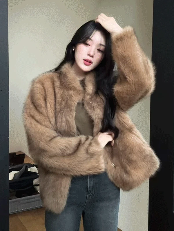 [역대급블프🖤/링킹봉제/믹스퍼컬러] ONLYSLOW. 샌더 루즈핏 믹스톤밍크 퍼자켓 - 2 color (무료배송)