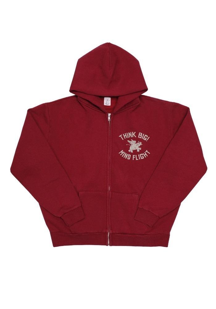 [TEFSTORES] THINK BIG ZIP-UP HOODIE (BURGUNDY)