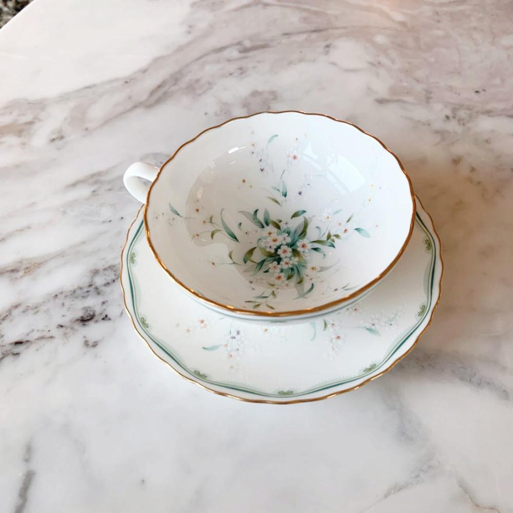 노리다케 그린플라워 커피잔 홍차잔 찻잔