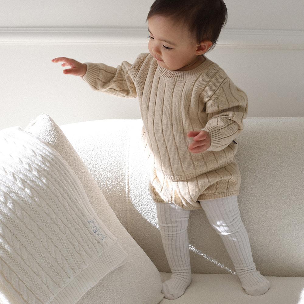 런던 케이블 블랭킷 아이보리